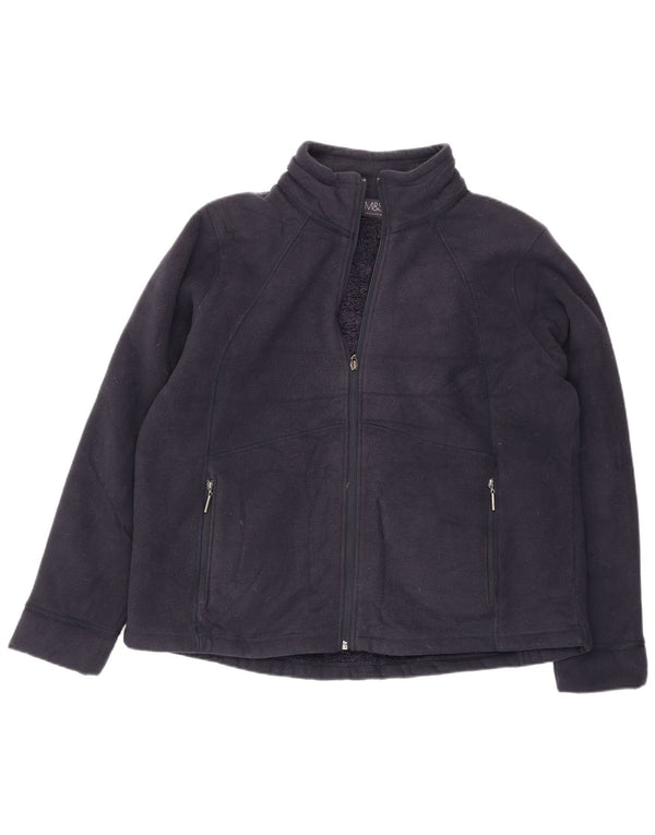 Marks & Spencer Damska kurtka polarowa oversize UK 18 XL, granatowa, poliestrowa