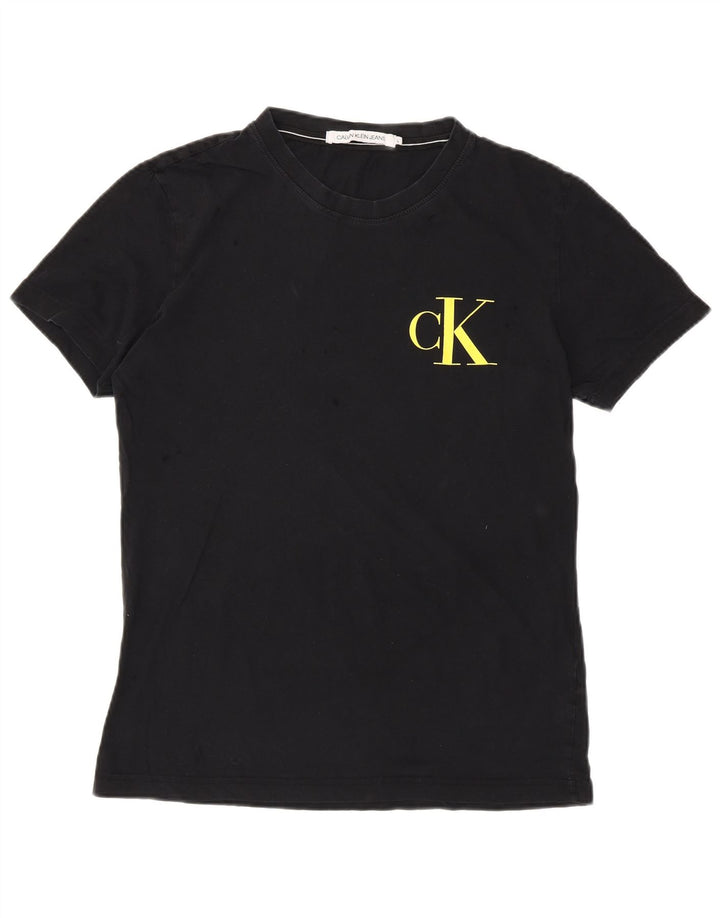 Męski T-shirt z grafiką CALVIN KLEIN JEANS, duży, czarny