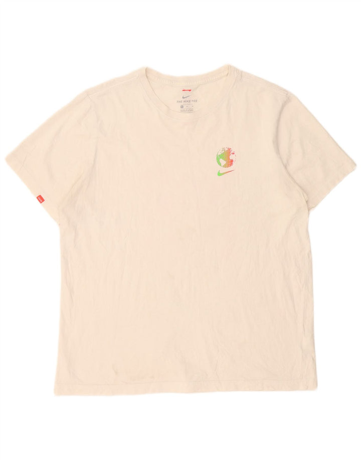 Męska koszulka z grafiką Nike, XL, biała, bawełniana
