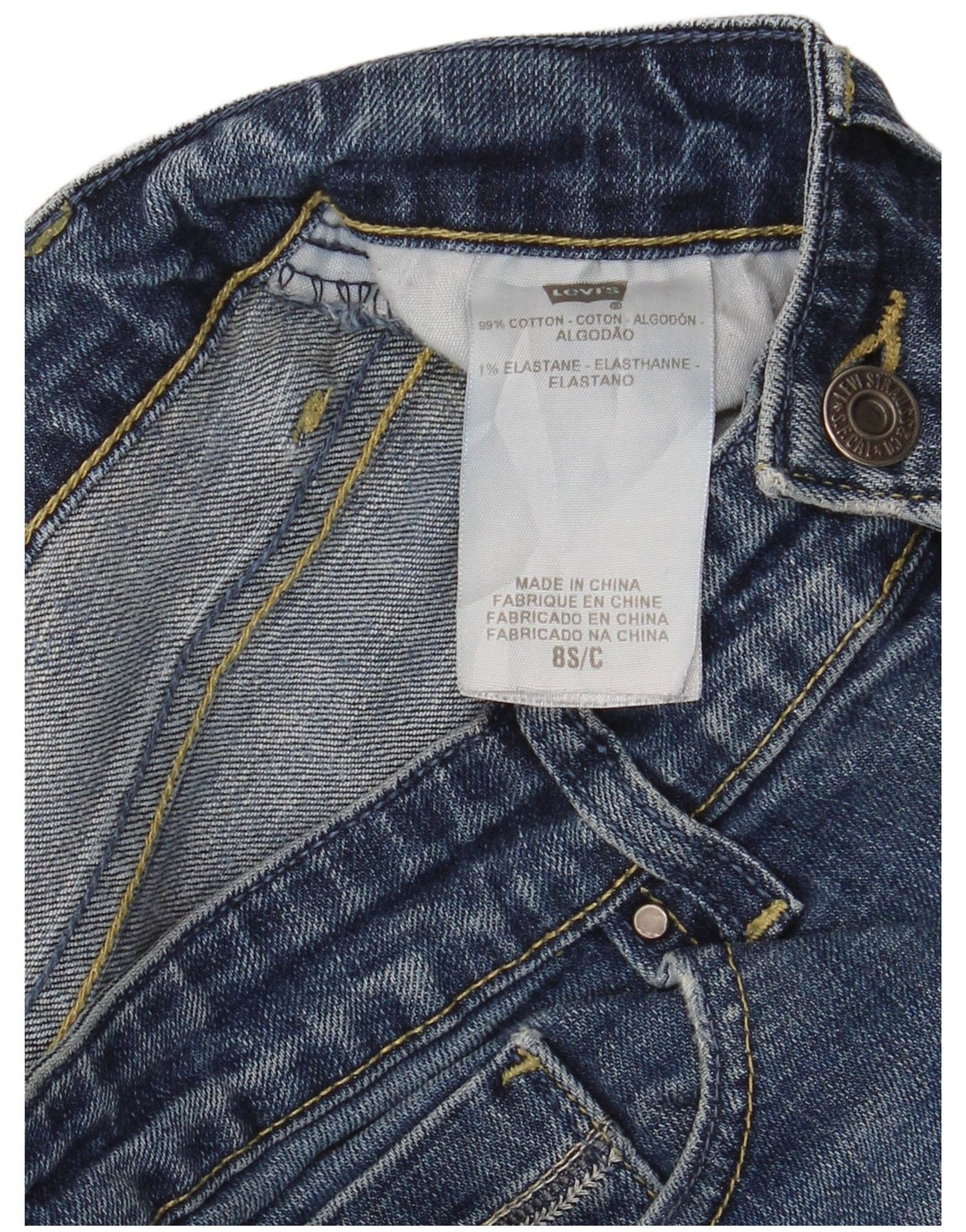 Damskie jeansy Levi's Mid Rise Slim US 8 Medium W28 L28 Niebieska bawełna
