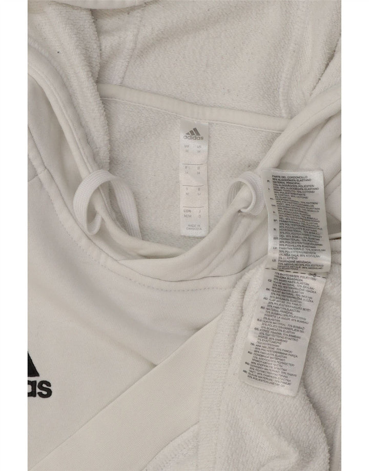 Męska bluza z kapturem Adidas, średnia biała bawełna