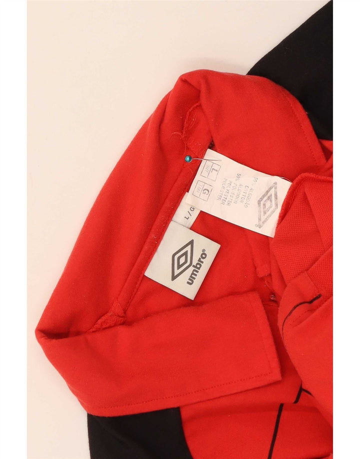 Męska koszulka polo Umbro z grafiką, duża, bawełniana w czerwone paski