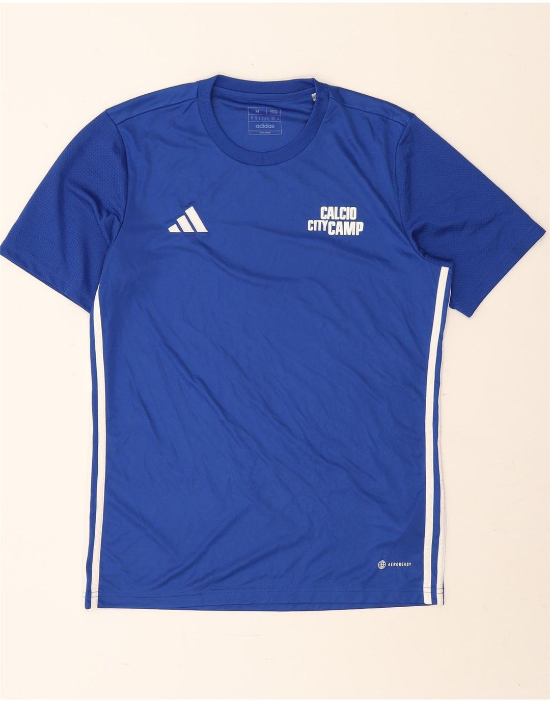 Adidas Męski Aeroready Slim Fit Graphic T-shirt Top Średni Niebieski Poliester