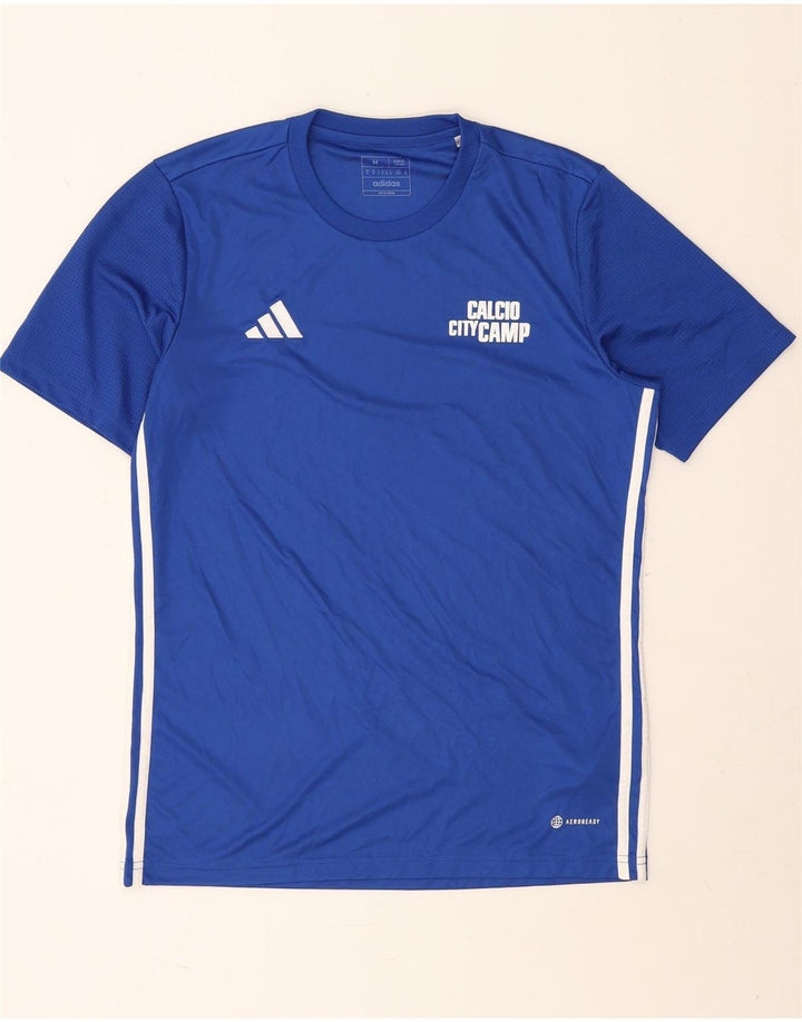 Adidas Męski Aeroready Slim Fit Graphic T-shirt Top Średni Niebieski Poliester