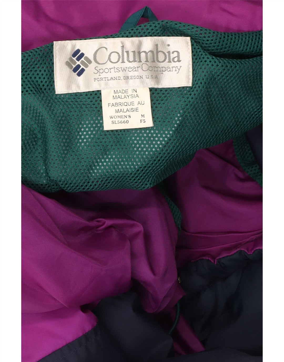 Damska kurtka przeciwdeszczowa Columbia z kapturem, oversize UK 14, kolor średniozielony