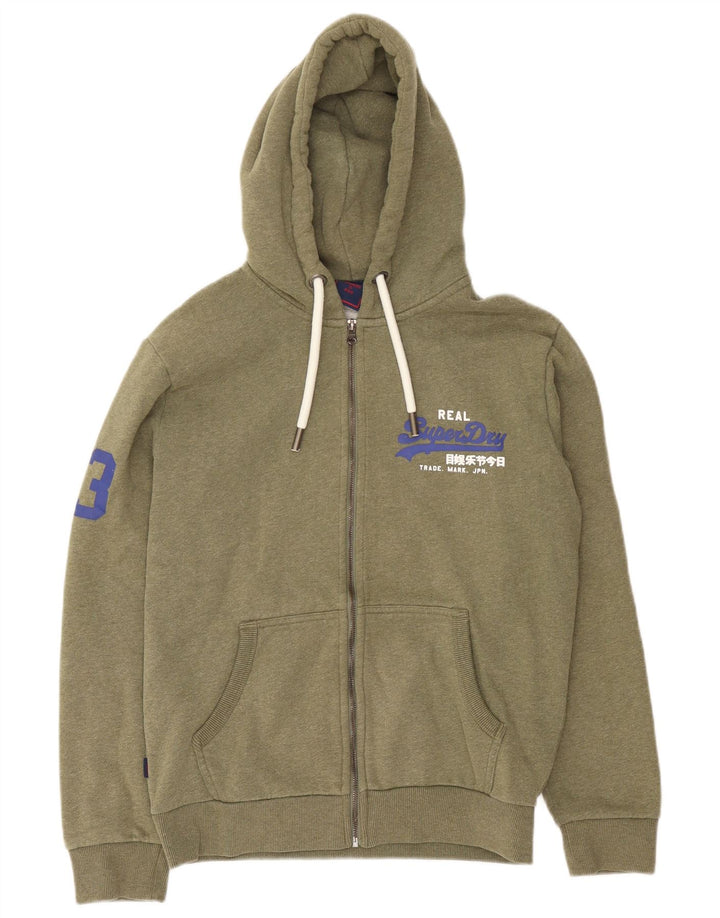 Damski sweter z kapturem Superdry Graphic, UK 14, średni zielony