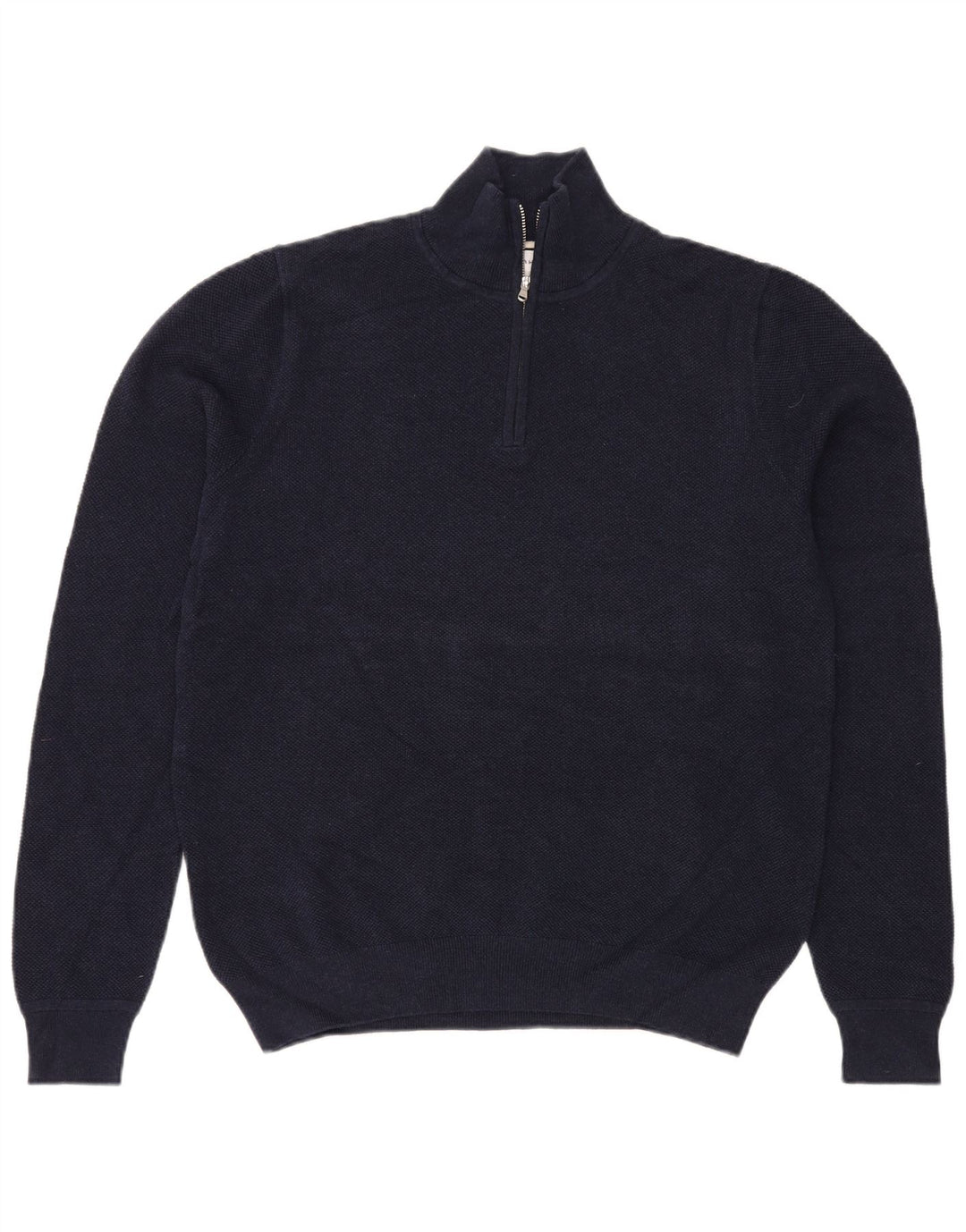 Męski sweter z zamkiem błyskawicznym John Lewis, duży, granatowy, bawełniany