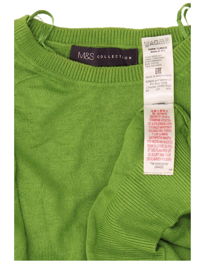 Marks & Spencer Damski sweter z okrągłym dekoltem, UK 14, średni zielony