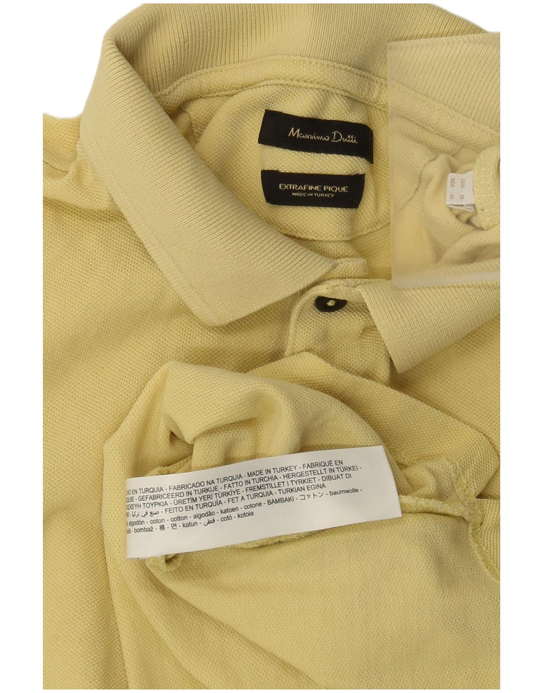Męska koszulka polo Massimo Dutti, średnia żółta bawełna
