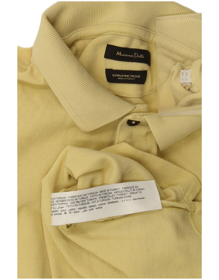 Męska koszulka polo Massimo Dutti, średnia żółta bawełna