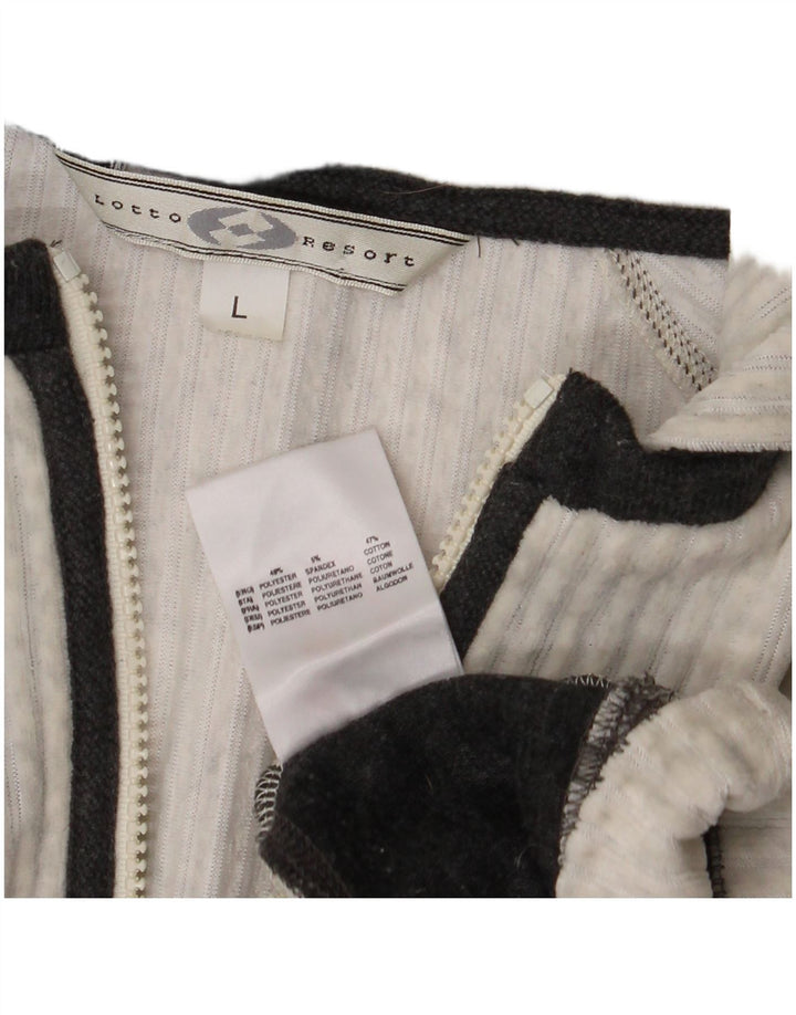 Męski sweter polo Lotto, duży, szary, bawełniany w bloki kolorów