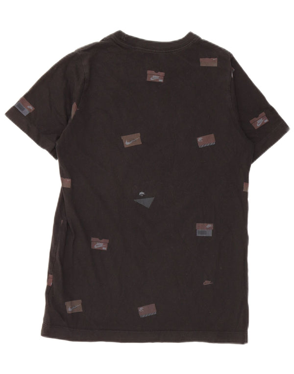 Chłopięcy T-shirt z grafiką NIKE, 10-11 lat, średni czarny, bawełniany