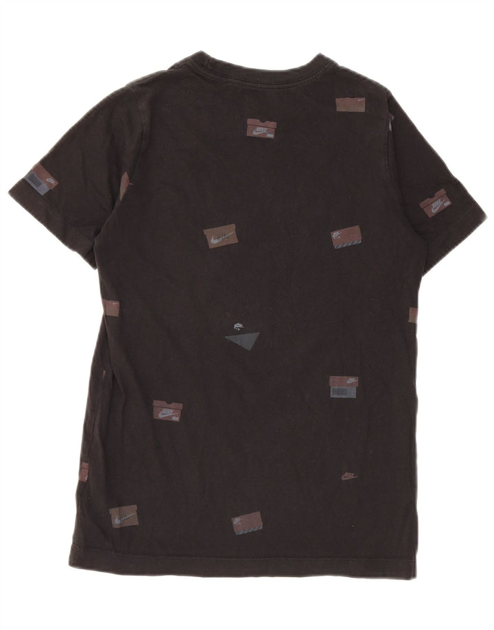 Chłopięcy T-shirt z grafiką NIKE, 10-11 lat, średni czarny, bawełniany