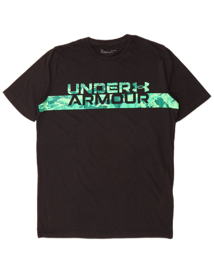 Męska koszulka z grafiką Under Armour, średnia czarna, bawełniana