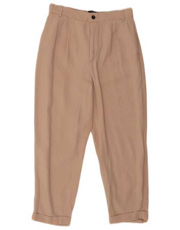 Spodnie damskie Zara Capri z wysokim stanem, małe W26 L22 Różowy Lyocell