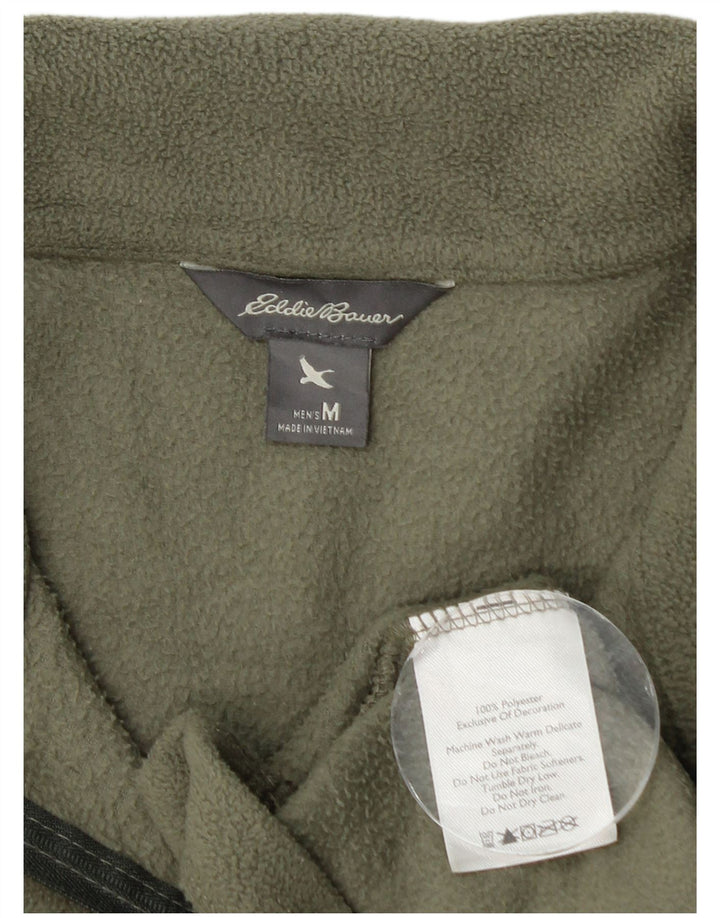 Męski sweter polarowy Eddie Bauer z zamkiem błyskawicznym, średni poliester w kolorze khaki