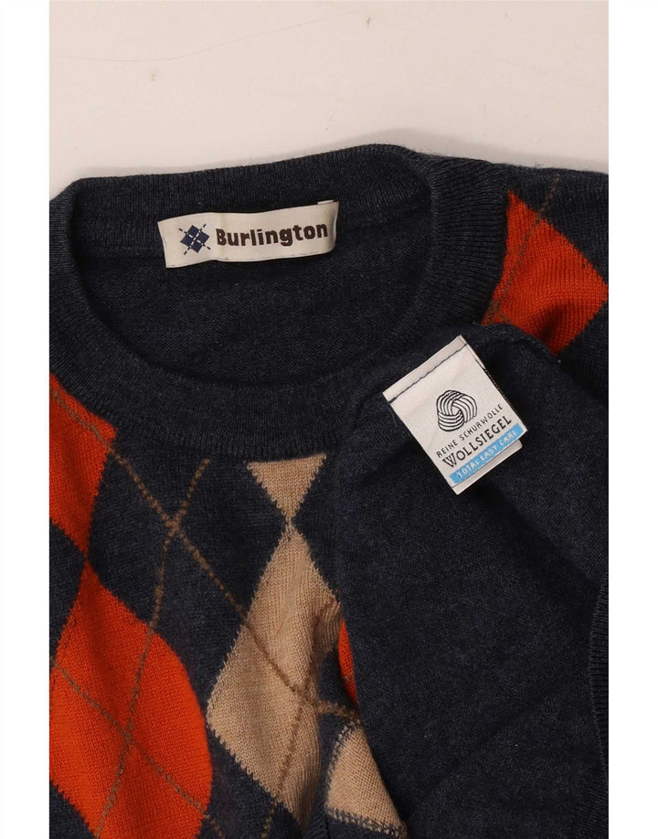 Męski sweter Burlington z okrągłym dekoltem IT 48, średni granat