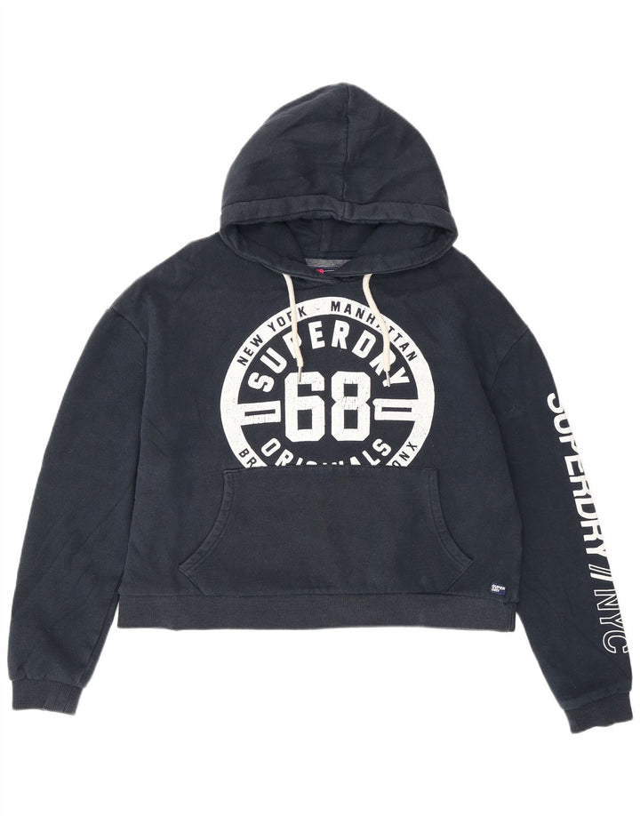 Damski sweter z kapturem Superdry Graphic Oversize UK 14, średni granatowy