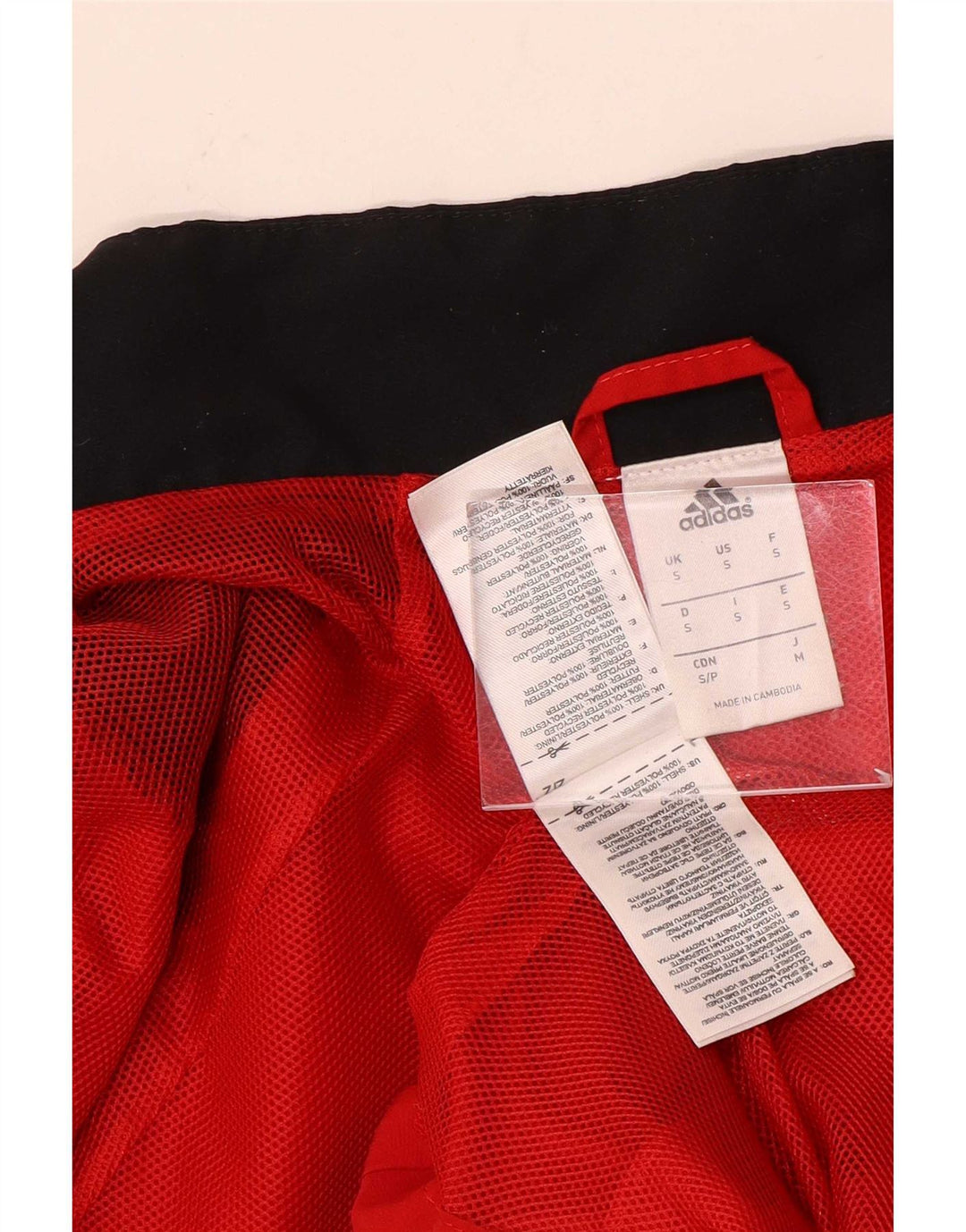 Adidas Męska bluza dresowa, mała czerwona, poliestrowa z blokami kolorów