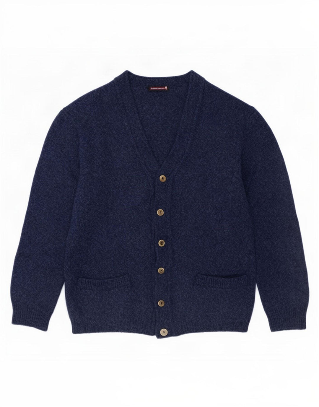 Sweter męski w stylu vintage, średni granatowy, nowa wełna