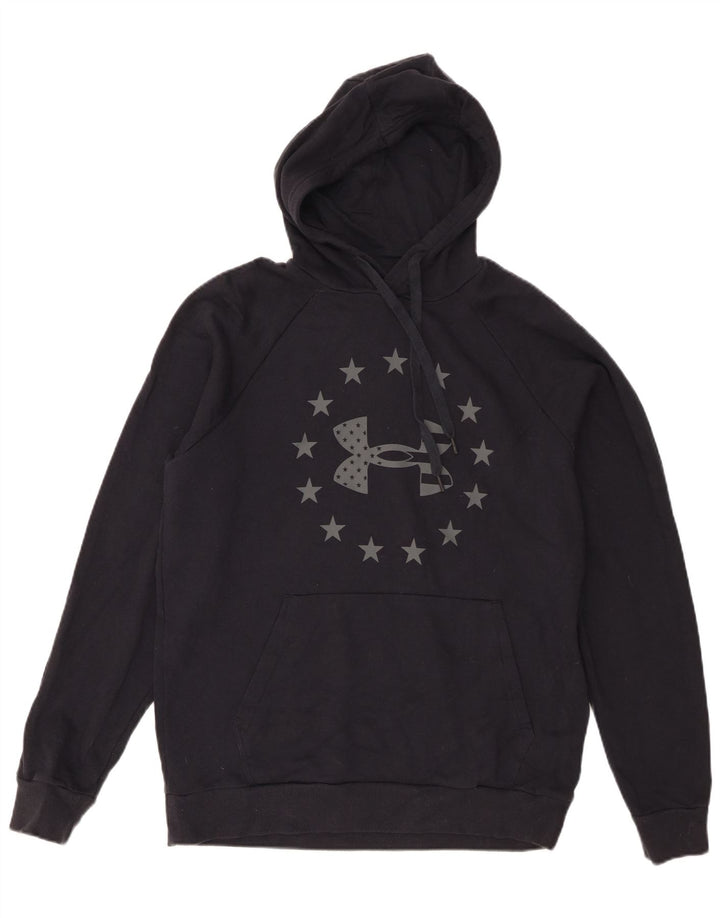 Męski sweter z kapturem Under Armour z grafiką, średniej wielkości, czarny, bawełniany