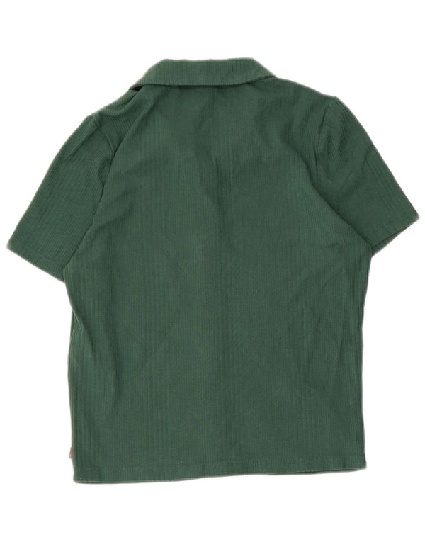 Damska bluzka koszulowa z krótkim rękawem Levi's UK 10, mała, zielona bawełniana