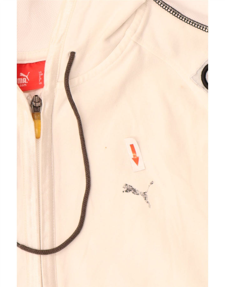 Damska bluza z kapturem Puma, zapinana na zamek, UK 12, średnia biel