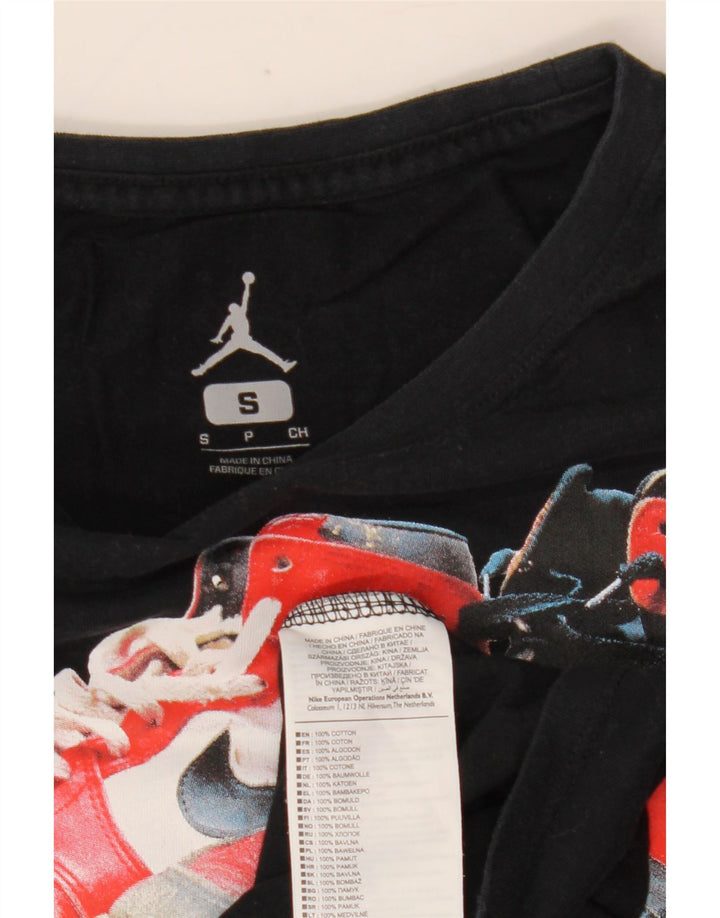 Męski top z grafiką Jordan z długim rękawem, mały, czarny, bawełniany