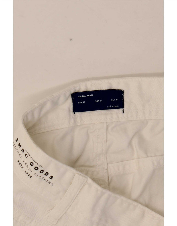 Męskie jeansy slim fit Zara EU 40 Medium W31 L30 Biała bawełna