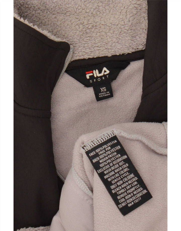 Damska kurtka polarowa Fila UK 6 XS Szary poliester z blokami kolorów