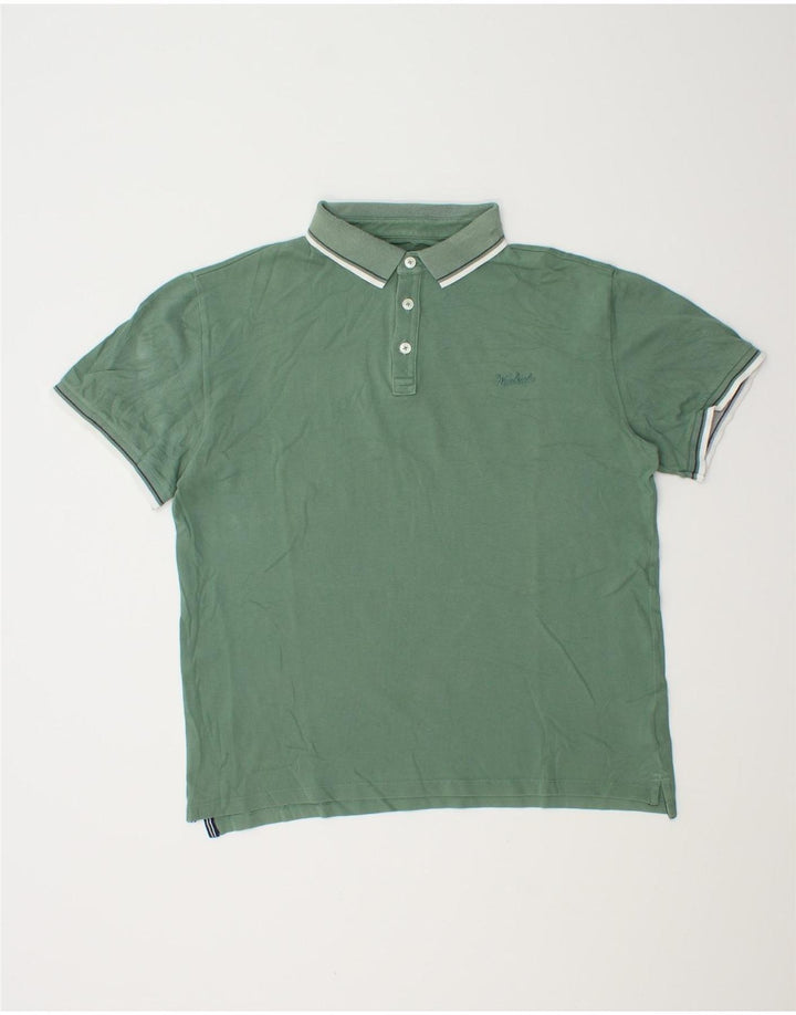 Męska koszulka polo Woolrich, średnia zielona bawełna
