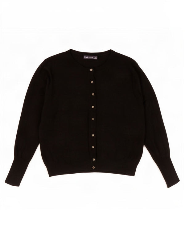 Marks & Spencer Damski sweter typu Crop Cardigan UK 18 XL, czarna wiskoza