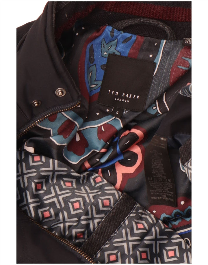 Męska pikowana kurtka Ted Baker, rozmiar 4, duża, czarna, poliestrowa