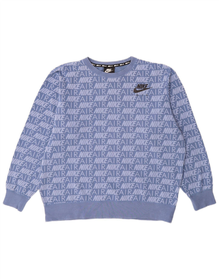 Damski sweter oversize NIKE Graphic UK 14, średni niebieski, bawełniany