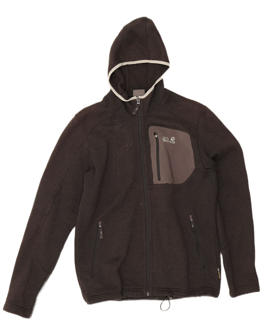 Męski sweter z kapturem i zamkiem Jack Wolfskin UK 36/38 Średni szary poliester