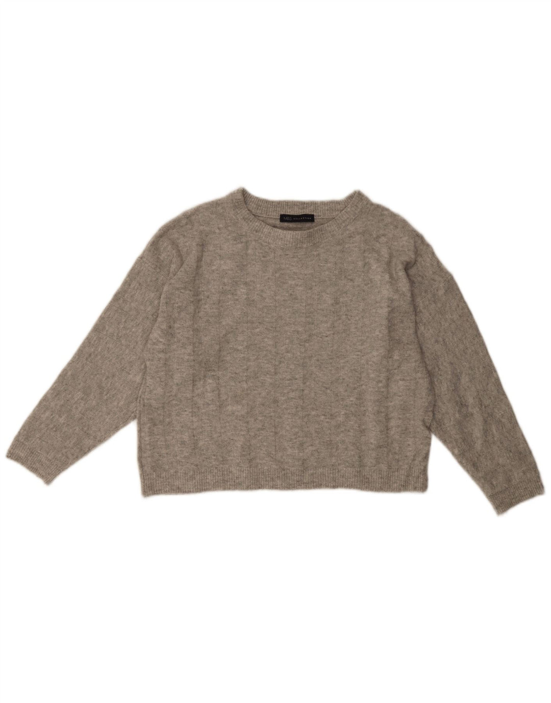 Marks & Spencer Damski sweter z okrągłym dekoltem UK 12, średni szary nakrapiany