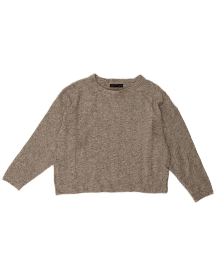 Marks & Spencer Damski sweter z okrągłym dekoltem UK 12, średni szary nakrapiany