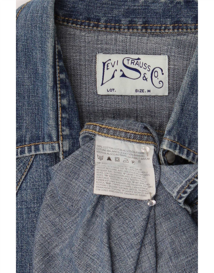 Męska koszula dżinsowa Levi's Western, średnioniebieska, bawełniana