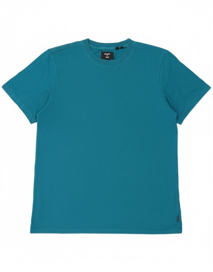 Damski T-shirt Superdry, duży, niebieski, bawełniany