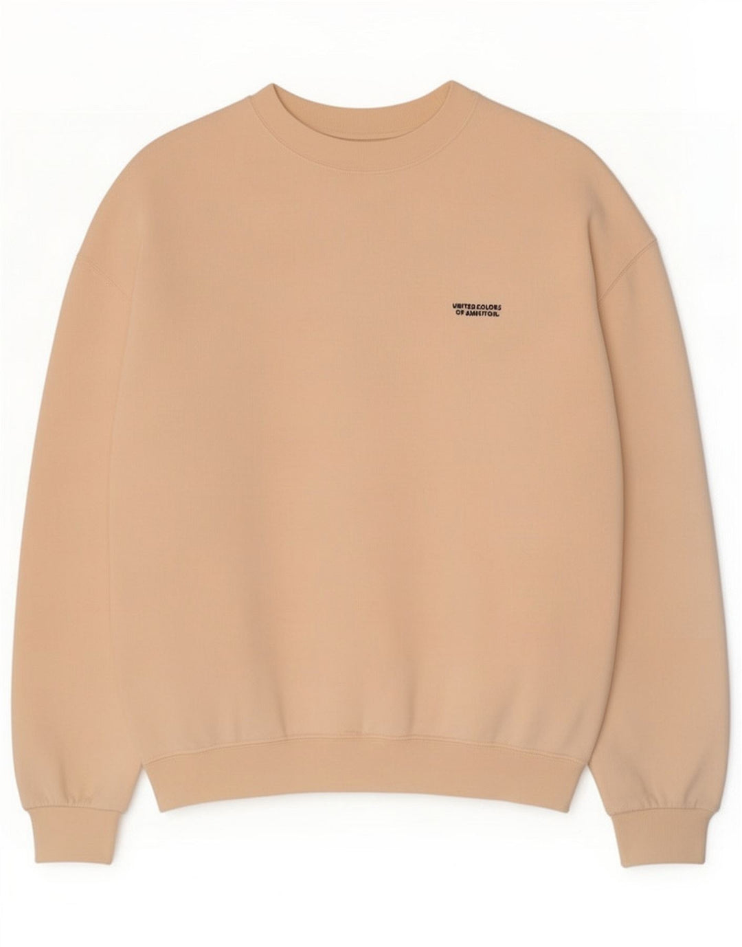Benetton Męski Bluza Sweter Duży Beżowy