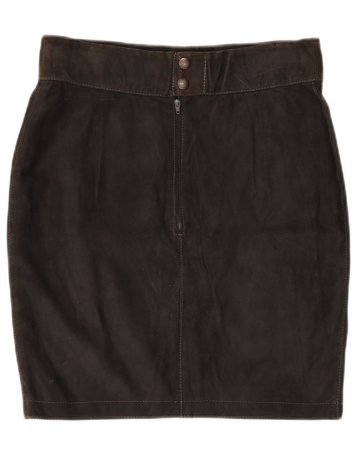 Vintage damska zamszowa spódnica W28 średnia czerń