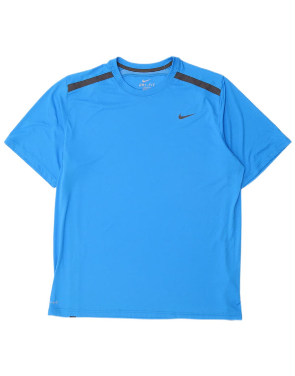 Męski T-shirt NIKE Dri Fit, XL, niebieski, poliester