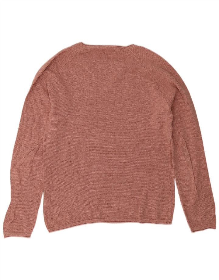 Męski sweter Jack & Jones z okrągłym dekoltem, duży, różowy, bawełniany