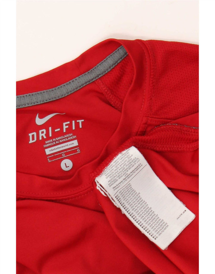 Męski T-shirt Nike Dri Fit, duży, czerwony, poliester