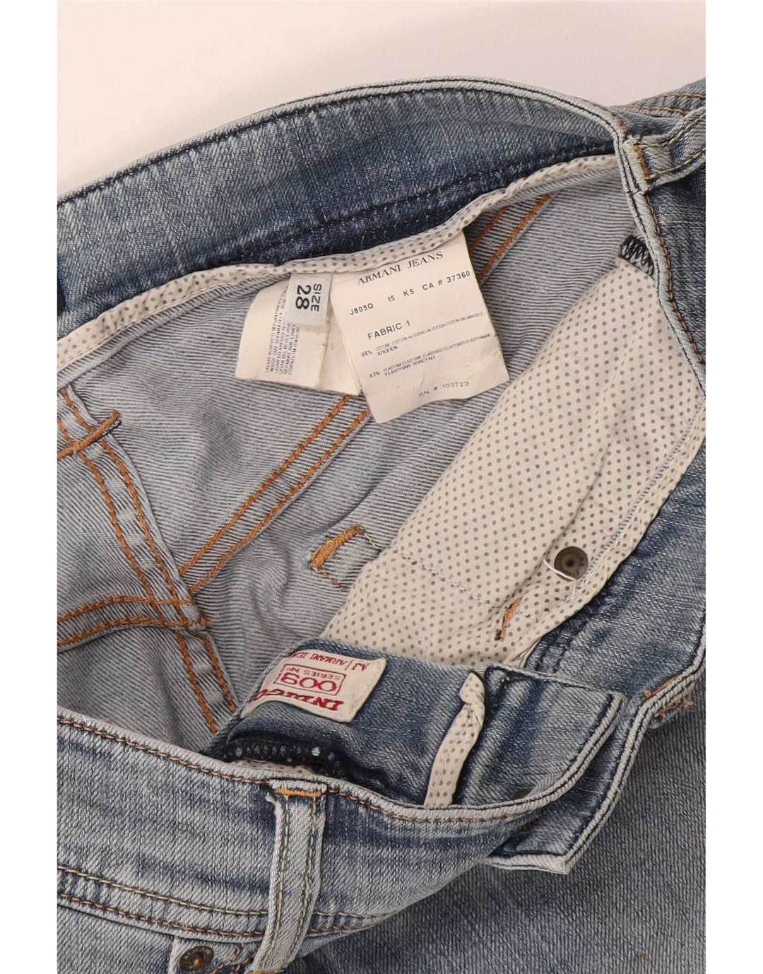 Damskie spodenki jeansowe Armani W28 Średni niebieski, bawełniany