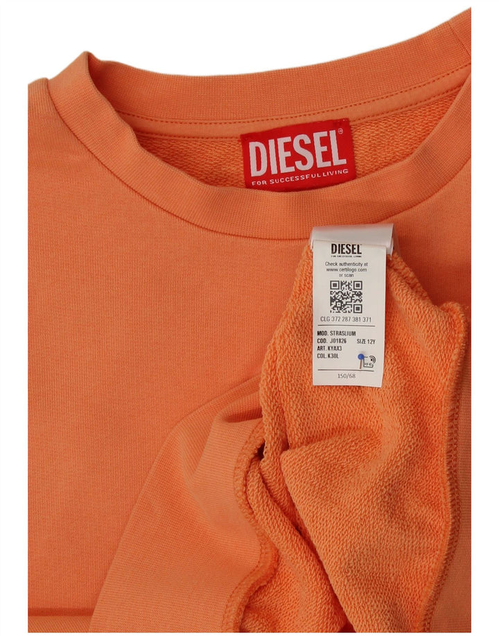 Bluza dziewczęca Diesel z grafiką, krótka, 11-12 lat, pomarańczowa, bawełniana