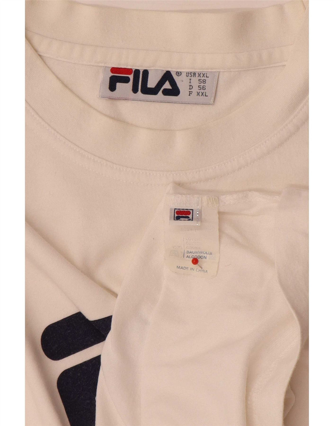 Męska koszulka Fila Regular Graphic Top IT 58 2XL Biała bawełna