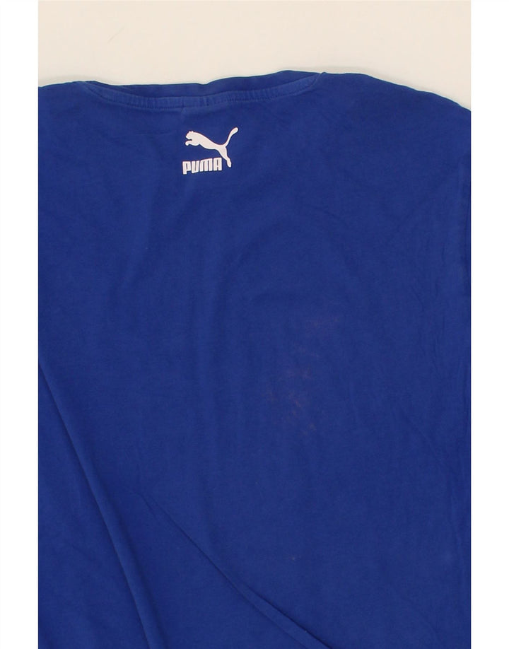 PUMA Mens Graphic T-Shirt Top Medium Blue Cotton Vintage Puma and Second-Hand Puma from Messina Hembry 