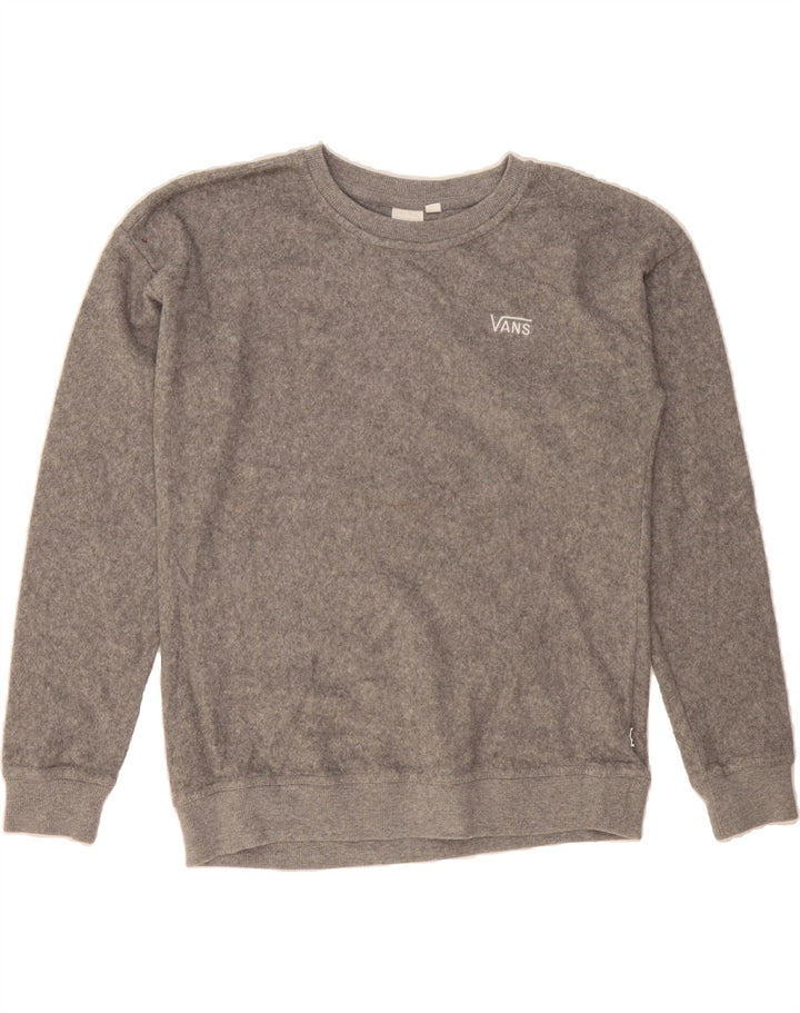 VANS Womens Oversized Sweatshirt Jumper UK 6 XS Grey Cotton Vintage Vans and Second-Hand Vans from Messina Hembry 