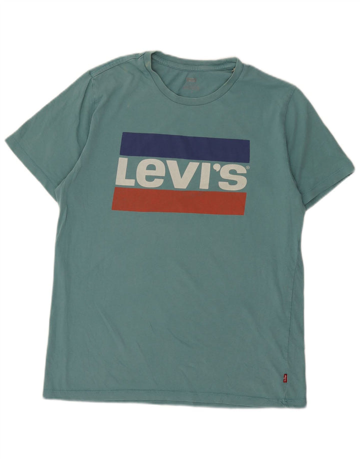 Męski T-shirt z grafiką Levi's, średni zielony